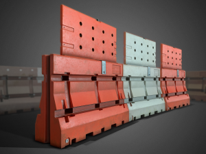 3d construction barricades - game ready 3D Models