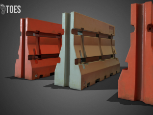 3d construction barricades - game ready Model 3D