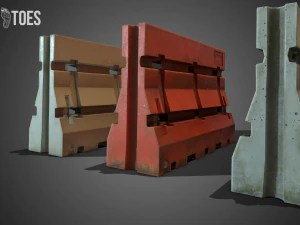 Barricades de construction 3D - pr&ecirc;tes pour le jeu Modèle 3D
