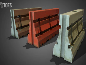 Barricades de construction 3D - pr&ecirc;tes pour le jeu Modèle 3D