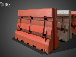 3d construction barricades - game ready Model 3D