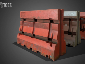 3d construction barricades - game ready Model 3D