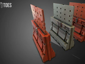 Barricades de construction 3D - pr&ecirc;tes pour le jeu Modèle 3D