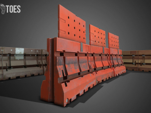 3d construction barricades - game ready Model 3D