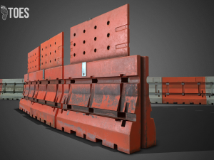 3d construction barricades - game ready Model 3D