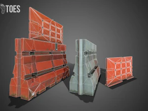 Barricades de construction 3D - pr&ecirc;tes pour le jeu Modèle 3D