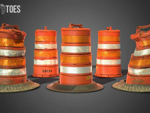 3d traffic drum barrel - game ready 3D Model