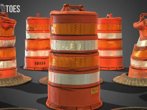 3d traffic drum barrel - game ready 3D Model
