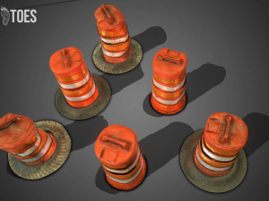 3d traffic drum barrel - game ready 3D Модель