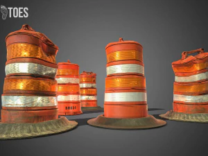 3d traffic drum barrel - game ready 3D Model