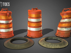 3d traffic drum barrel - game ready 3D Модель