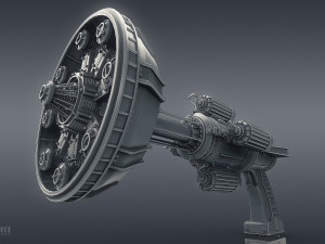 scifi ray blaster - high poly 3D Models