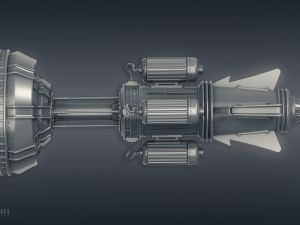 scifi ray blaster - high poly 3Dモデル