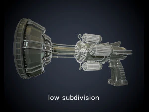 scifi ray blaster - high poly 3D Model