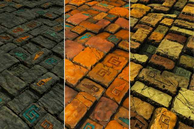aztec stone tiles - game textures CG Textures in Brick 3DExport