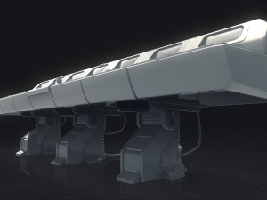 3d scifi computer control station - high poly 3D Model