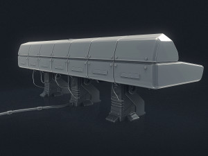 3d scifi computer control station - high poly 3D Model