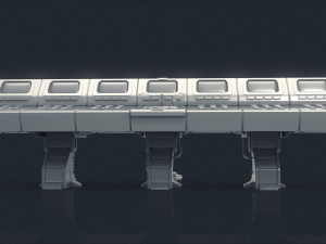 3d scifi computer control station - high poly 3D Model