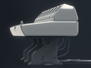 3d scifi computer control station - high poly 3D Model