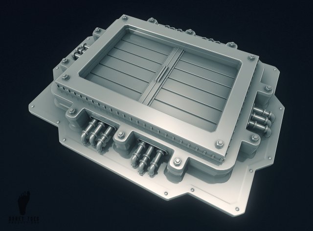 3d scifi garbage chute - high poly Model 3D .c4d .max .obj .3ds .fbx .stl .blend 