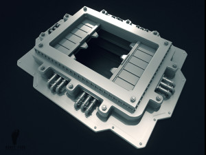 3d scifi garbage chute - high poly Model 3D