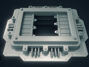 3d scifi garbage chute - high poly Model 3D