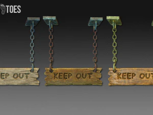 Tanda larangan masuk 3d - permainan siap Model 3D