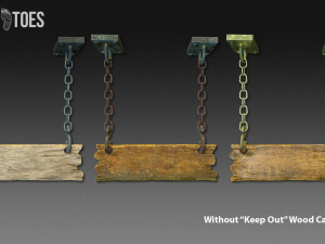 3d keep out signs - game ready 3D Model