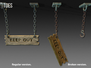 3d keep out signs - game ready 3D Model