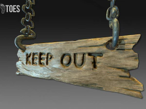 Tanda larangan masuk 3d - permainan siap Model 3D