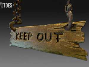 Tanda larangan masuk 3d - permainan siap Model 3D