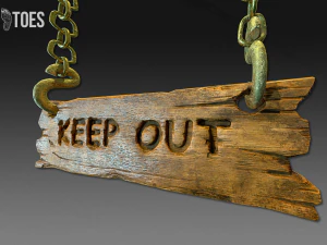 Tanda larangan masuk 3d - permainan siap Model 3D