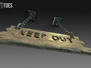 Tanda larangan masuk 3d - permainan siap Model 3D