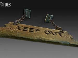 Tanda larangan masuk 3d - permainan siap Model 3D