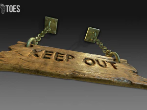 Tanda larangan masuk 3d - permainan siap Model 3D