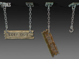 Tanda larangan masuk 3d - permainan siap Model 3D