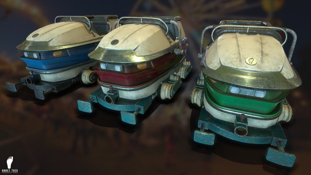 roller coaster carts - game ready 3D मॉडल .c4d .max .obj .3ds .fbx .stl .blend 