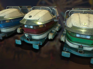 тележки для американских горок &mdash; игра готова 3D Модель