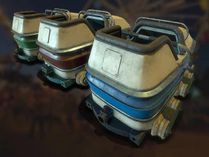 carrelli sulle montagne russe: gioco pronto Modello 3D