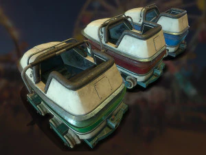 carrelli sulle montagne russe: gioco pronto Modello 3D