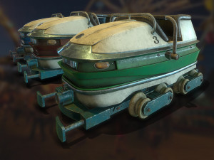 roller coaster carts - game ready 3D मॉडल