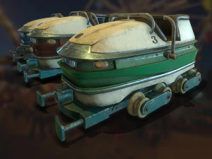 carrelli sulle montagne russe: gioco pronto Modello 3D