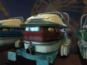roller coaster carts - game ready 3D मॉडल