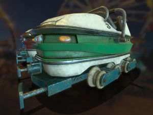 carrelli sulle montagne russe: gioco pronto Modello 3D