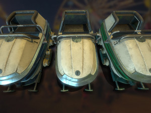 roller coaster carts - game ready 3D मॉडल