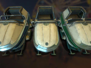 carrelli sulle montagne russe: gioco pronto Modello 3D