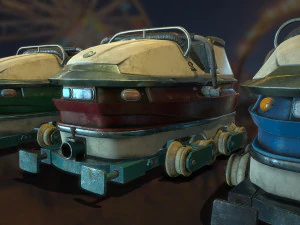 carrelli sulle montagne russe: gioco pronto Modello 3D
