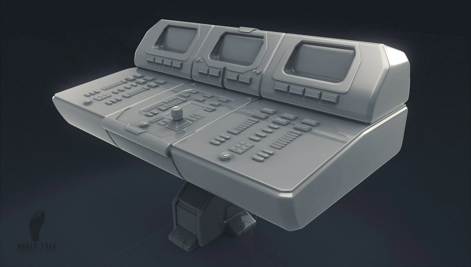 3d scifi computer workstation - high poly 3D Model .c4d .max .obj .3ds .fbx .stl .blend