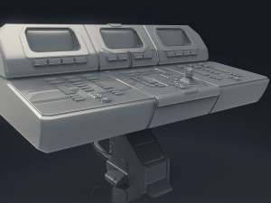 3d scifi computer workstation - high poly 3D 모델