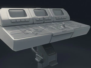 3d scifi computer workstation - high poly 3D Model